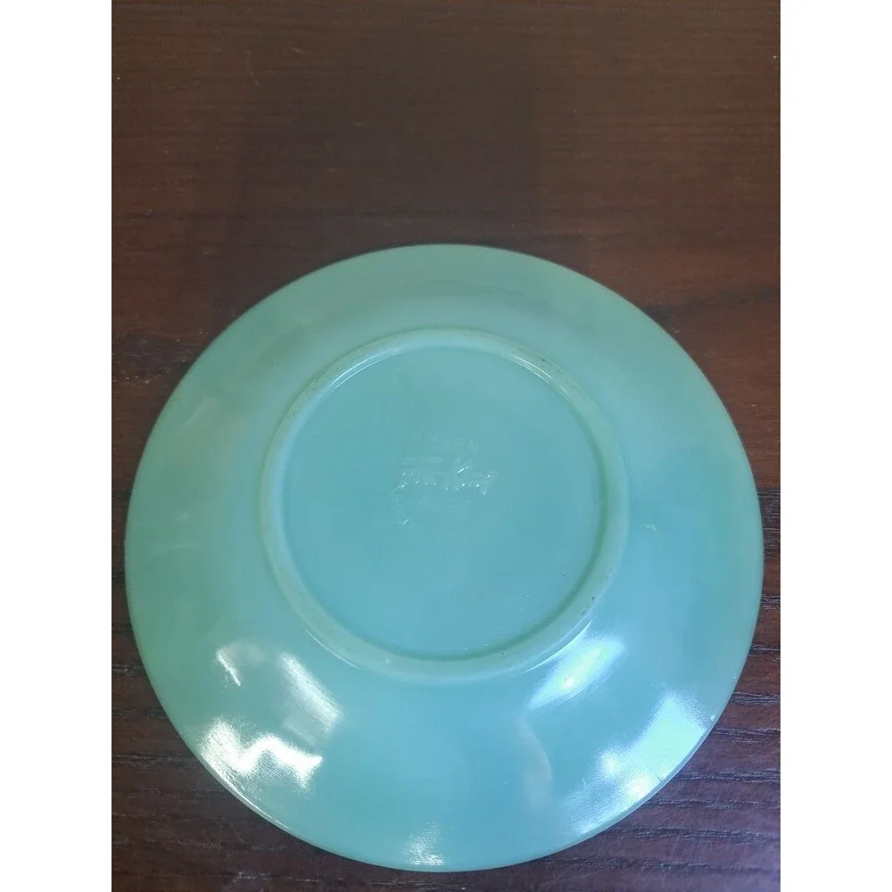 Vintage 1950s Jadeite Fire King Jane Ray Opaque Saucer